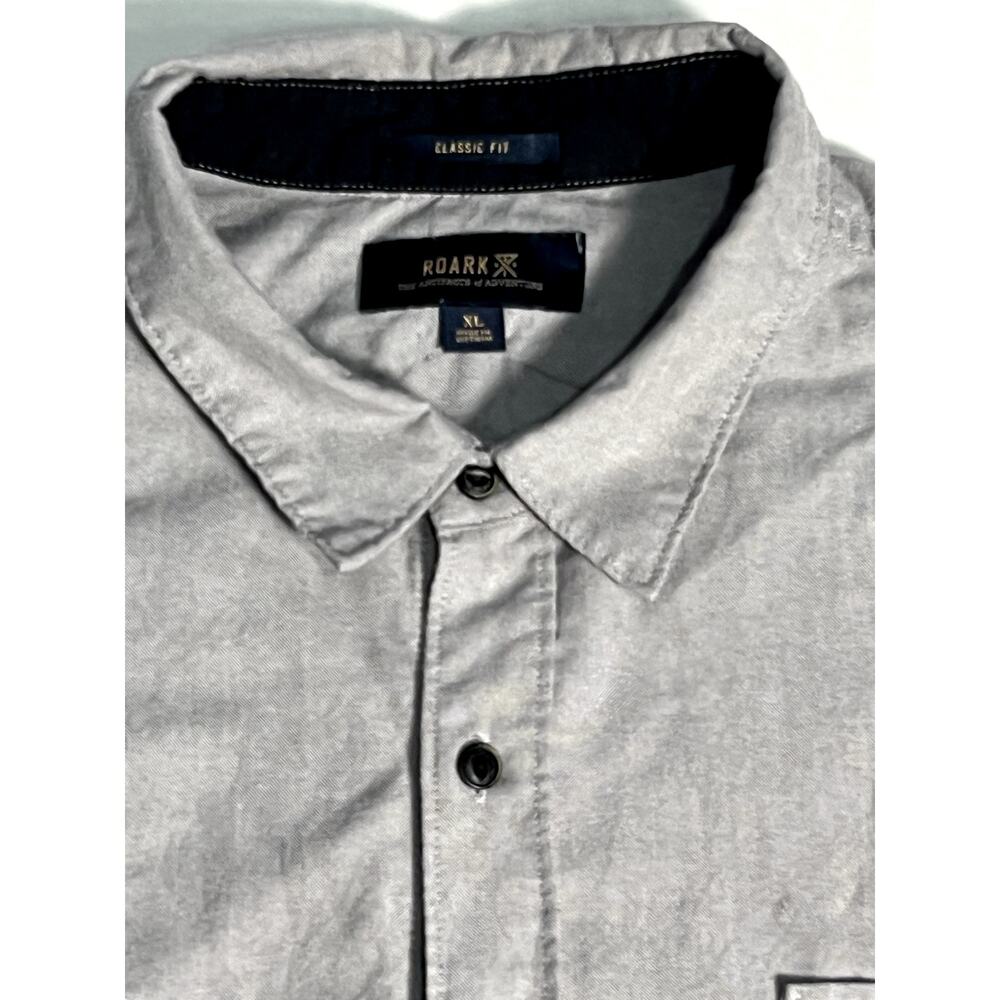 Roark Mens Long Sleeve Grey Button Up Size XL - Read Description